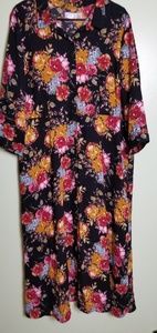 Long button down dress.